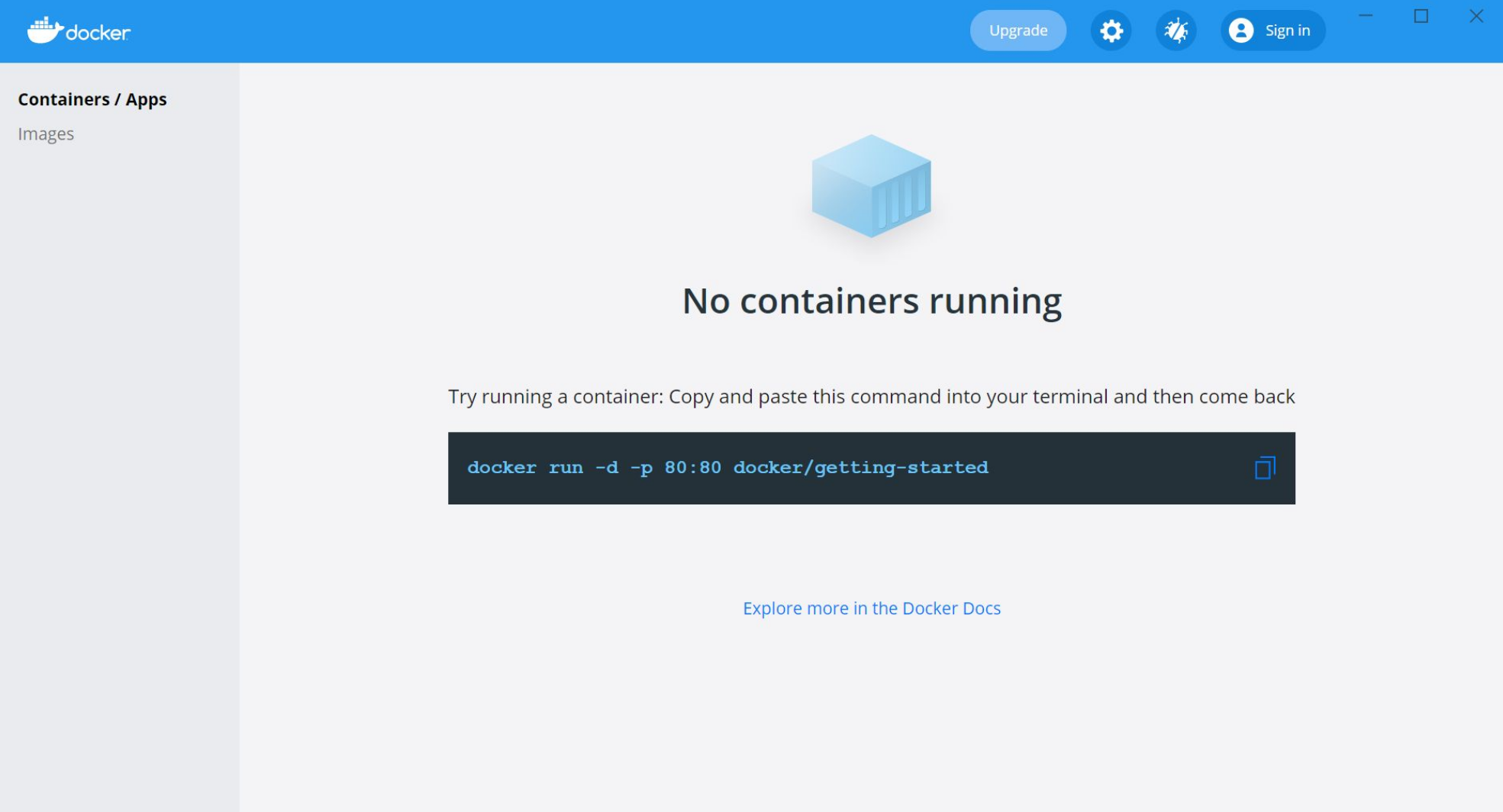 Docker Desktop GUI