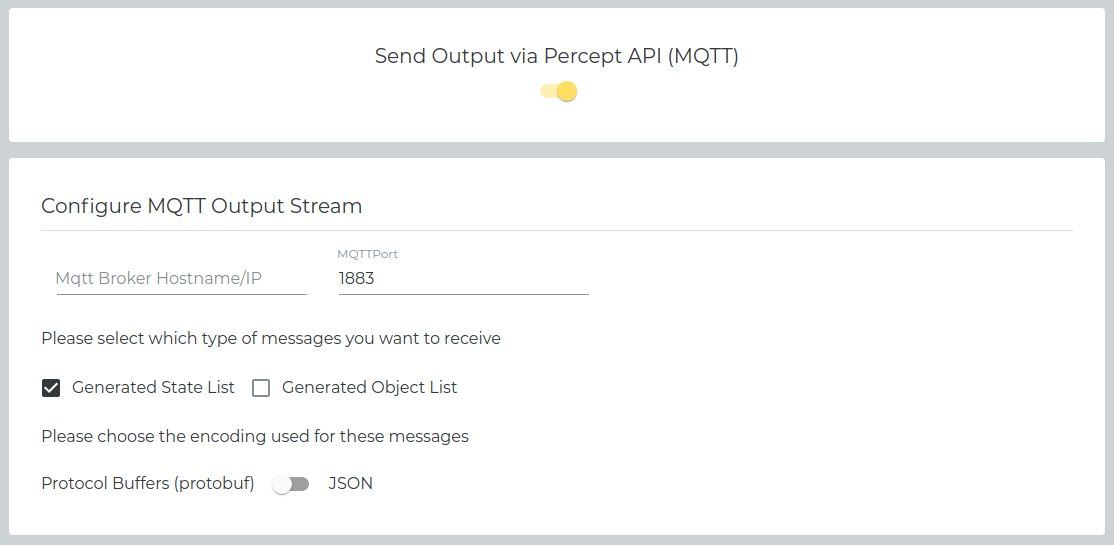 Output Options MQTT Publisher