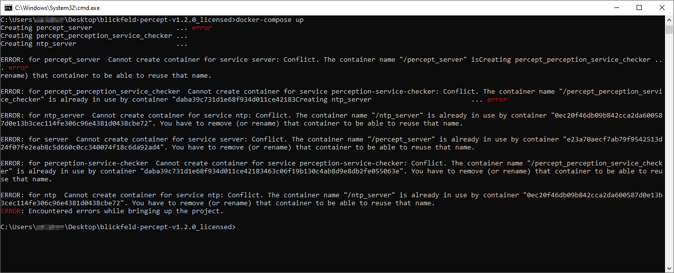 Docker Error container already in use