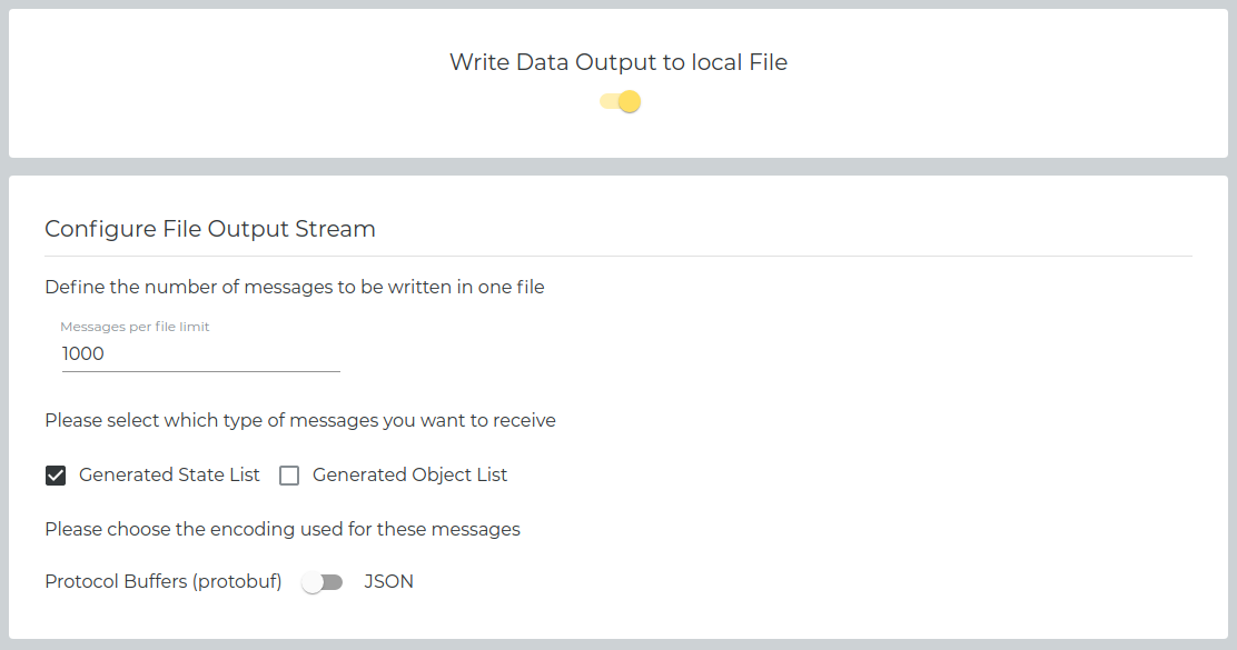 Output Options File Writer