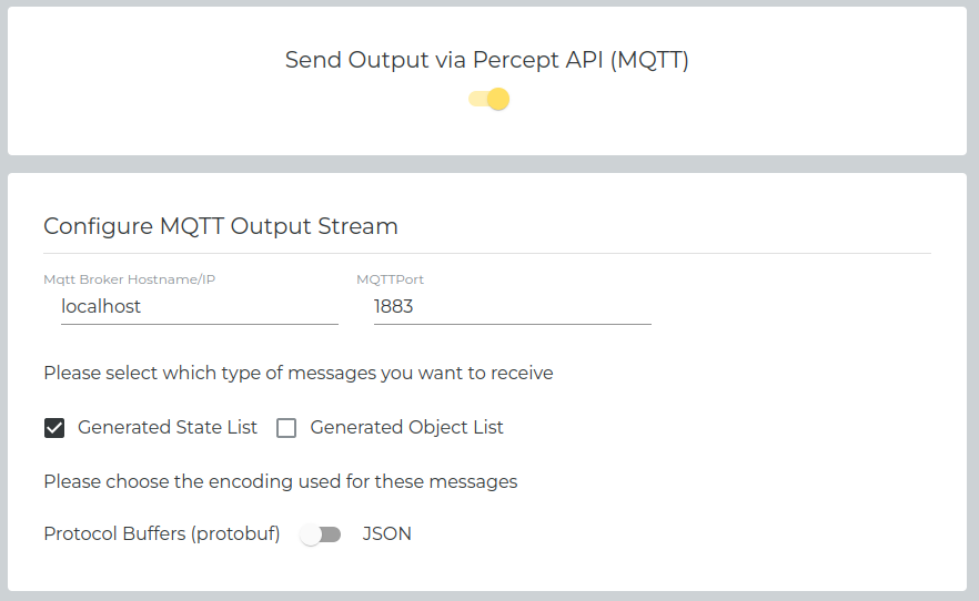 Output Options MQTT Publisher