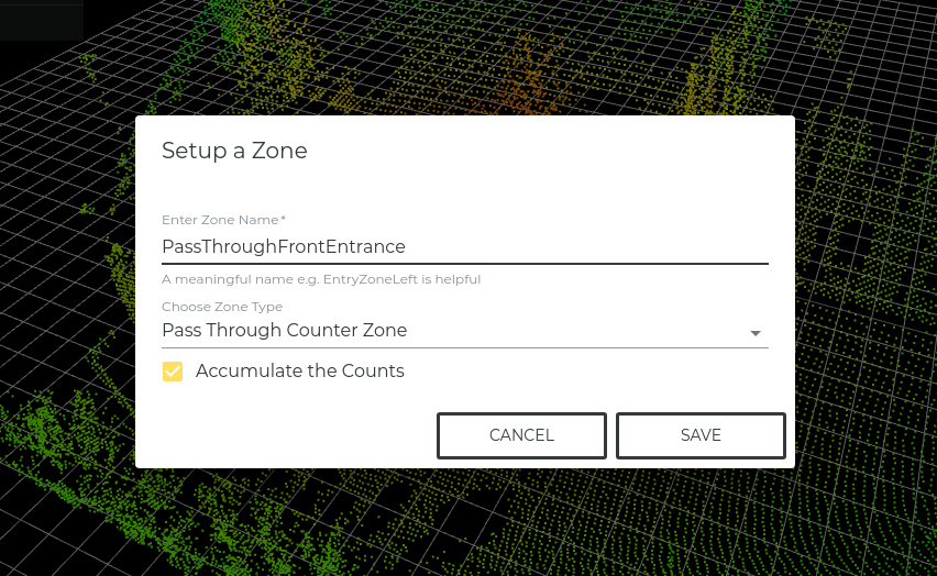 Create Pass Through Counter Zone