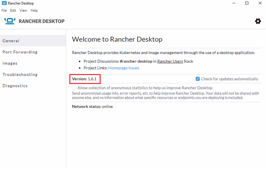 Get Rancher Desktop Version Used