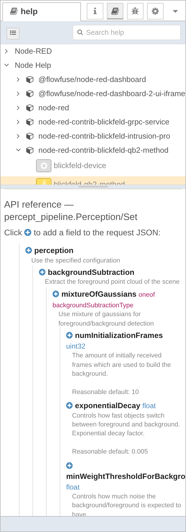 Interactive request builder in the Help sidebar