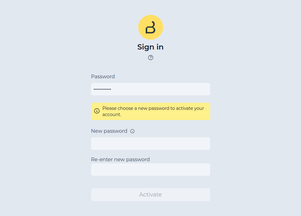 authentication activation