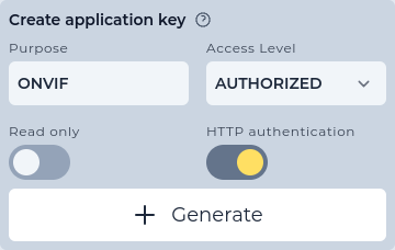 authentication create http application key