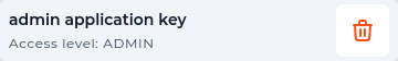 authentication admin application key