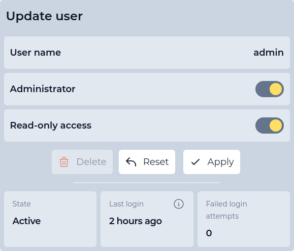 user management modify user